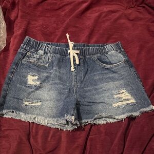 YMI Blue Distressed Jean Shorts